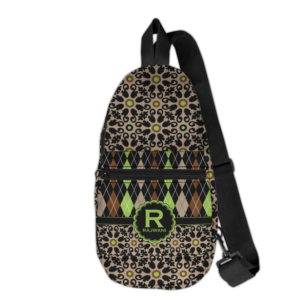 Custom Argyle & Moroccan Mosaic Sling Bag (Personalized)