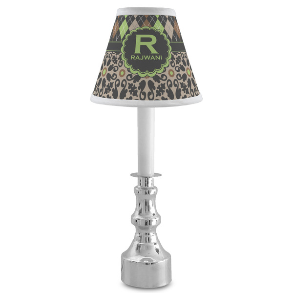 Argyle & Moroccan Mosaic Small Chandelier Lamp - LIFESTYLE (on candle stick)