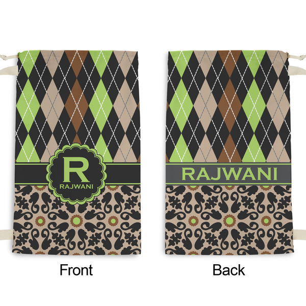 Argyle & Moroccan Mosaic Small Laundry Bag - Front & Back View