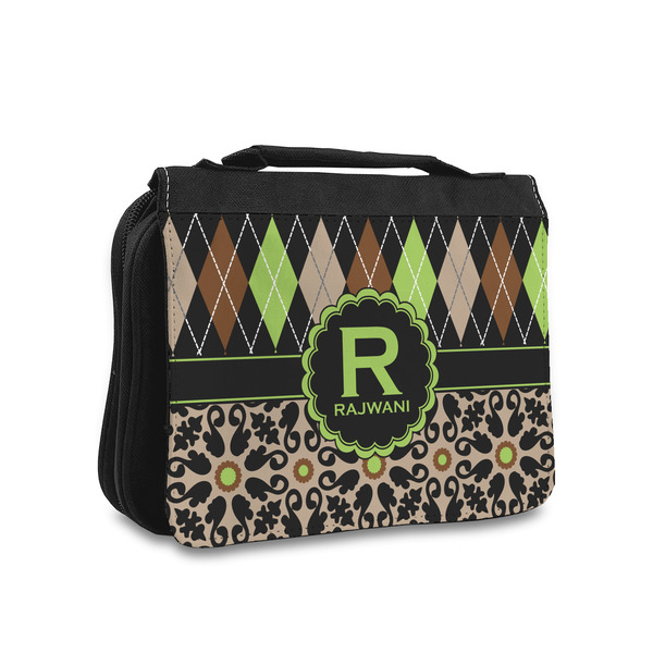 Custom Argyle & Moroccan Mosaic Toiletry Bag - Small (Personalized)