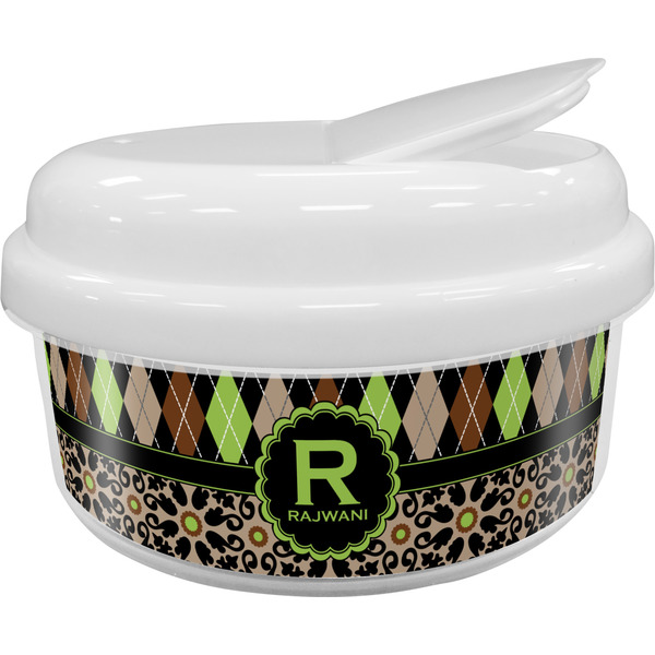 Custom Argyle & Moroccan Mosaic Snack Container (Personalized)