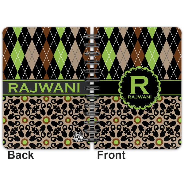 Argyle & Moroccan Mosaic Spiral Journal 5 x 7 - Apvl