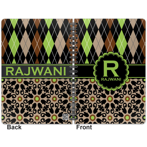 Argyle & Moroccan Mosaic Spiral Journal 7 x 10 - Apvl