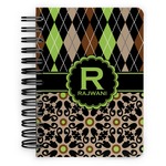 Argyle & Moroccan Mosaic Spiral Notebook - 5x7 w/ Name and Initial