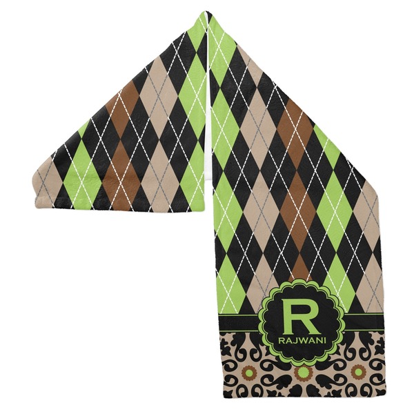 Argyle & Moroccan Mosaic Sports Towel Folded - Both Sides Showing