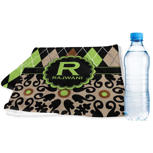 Custom Argyle & Moroccan Mosaic Sports & Fitness Towel (Personalized)