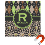 Argyle & Moroccan Mosaic Square Car Magnet - 10" (Personalized)
