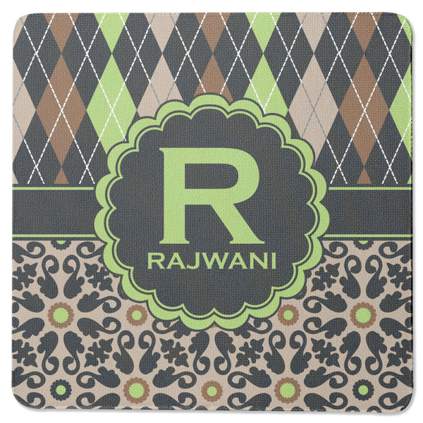 Argyle & Moroccan Mosaic Square Coaster Rubber Back - Single