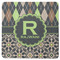 Argyle & Moroccan Mosaic Square Rubber Backed Coaster (Personalized)
