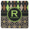 Argyle & Moroccan Mosaic Square Rubber Backed Coaster (Personalized)