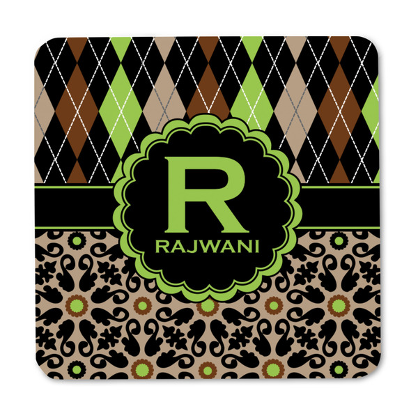 Argyle & Moroccan Mosaic Square Fridge Magnet - FRONT