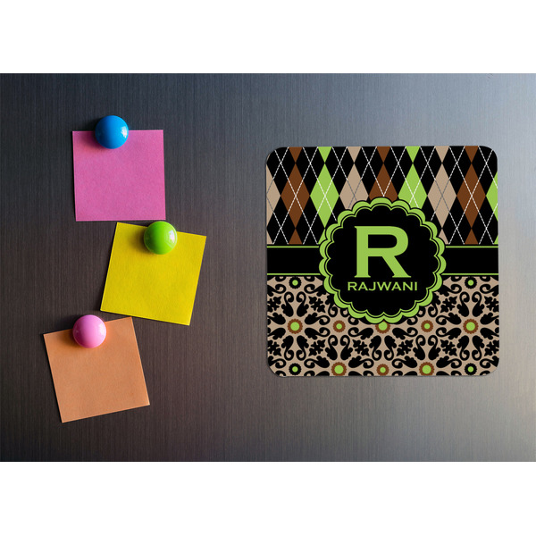 Argyle & Moroccan Mosaic Square Fridge Magnet - LIFESTYLE