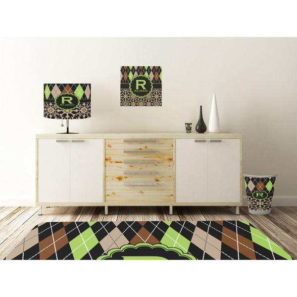 Argyle & Moroccan Mosaic Square Wall Decal Wooden Desk