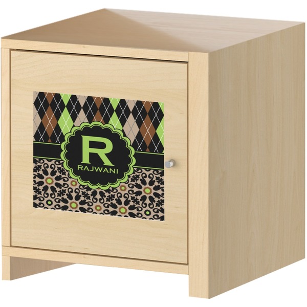 Argyle & Moroccan Mosaic Square Wall Decal on Wooden Cabinet