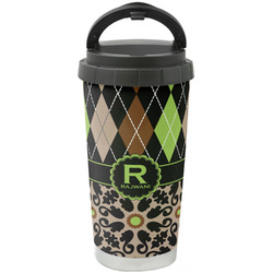 Argyle & Moroccan Mosaic Stainless Steel Coffee Tumbler (Personalized)
