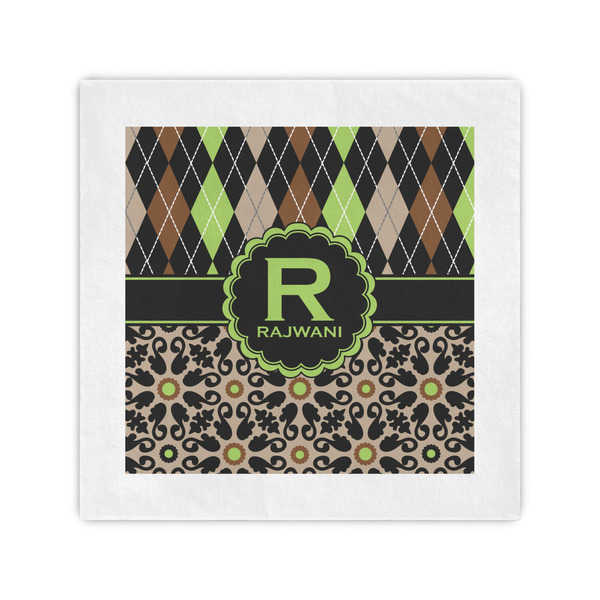 Custom Argyle & Moroccan Mosaic Cocktail Napkins (Personalized)