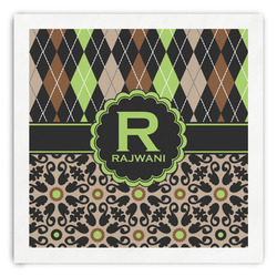 Argyle & Moroccan Mosaic Paper Dinner Napkins (Personalized)