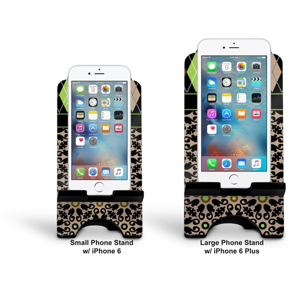 Argyle & Moroccan Mosaic Stylized Phone Stand - Comparison