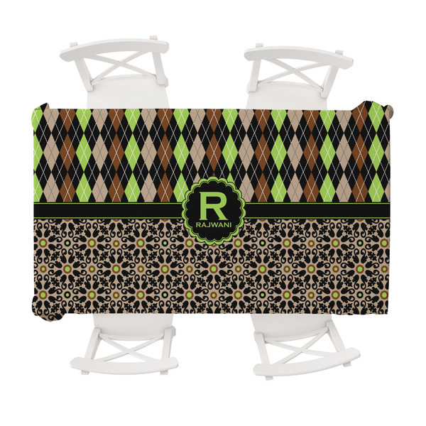 Custom Argyle & Moroccan Mosaic Tablecloth - 58"x102" (Personalized)