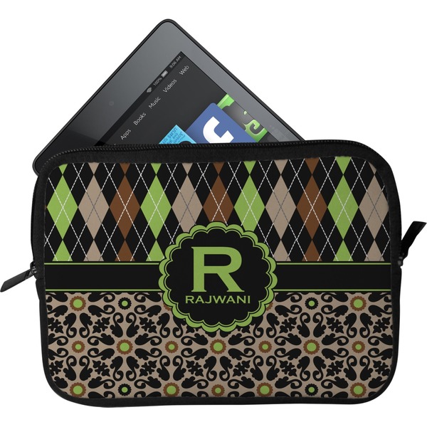 Custom Argyle & Moroccan Mosaic Tablet Case / Sleeve - Small (Personalized)