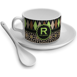 Argyle & Moroccan Mosaic Tea Cup (Personalized)