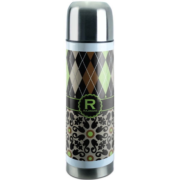 Custom Argyle & Moroccan Mosaic Stainless Steel Thermos (Personalized)