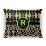 Argyle & Moroccan Mosaic Rectangular Throw Pillow Case (Personalized)