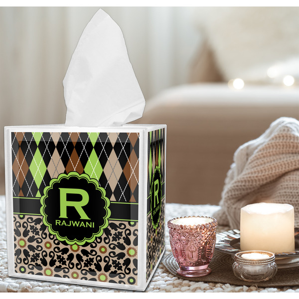 Argyle & Moroccan Mosaic Tissue Box - LIFESTYLE