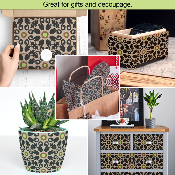 Argyle & Moroccan Mosaic Tissue Paper - In Use Collage