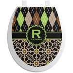 Argyle & Moroccan Mosaic Toilet Seat Decal (Personalized)