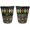 Argyle & Moroccan Mosaic Trash Can Black - Front and Back - Apvl