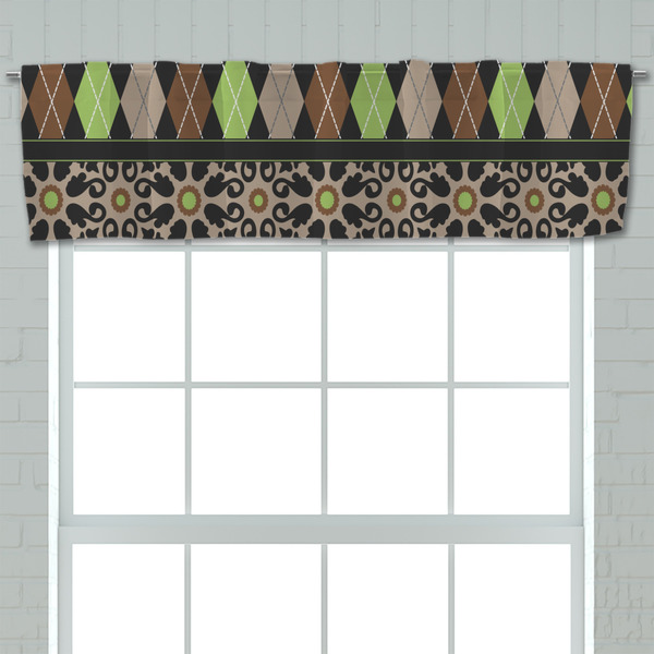 Argyle & Moroccan Mosaic Valance - Closeup on window