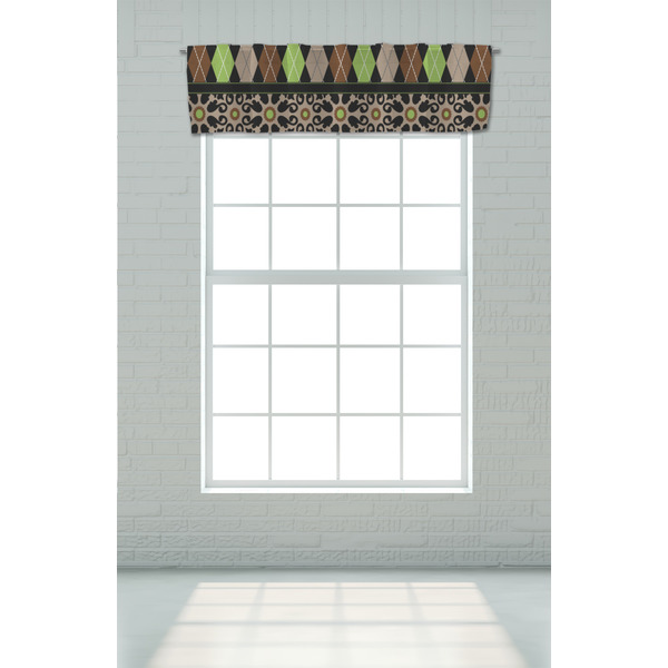 Argyle & Moroccan Mosaic Valance - On window