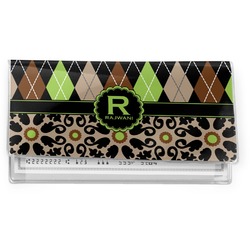 Argyle & Moroccan Mosaic Vinyl Checkbook Cover (Personalized)