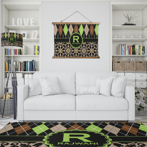 Argyle & Moroccan Mosaic Wall Hanging Tapestry - IN CONTEXT