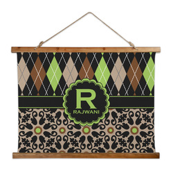 Argyle & Moroccan Mosaic Wall Hanging Tapestry - Wide (Personalized)