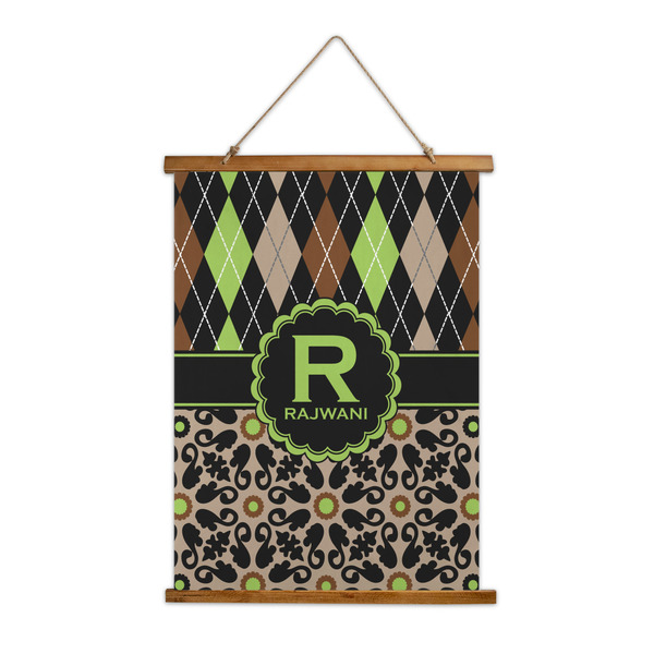 Custom Argyle & Moroccan Mosaic Wall Hanging Tapestry - Tall (Personalized)
