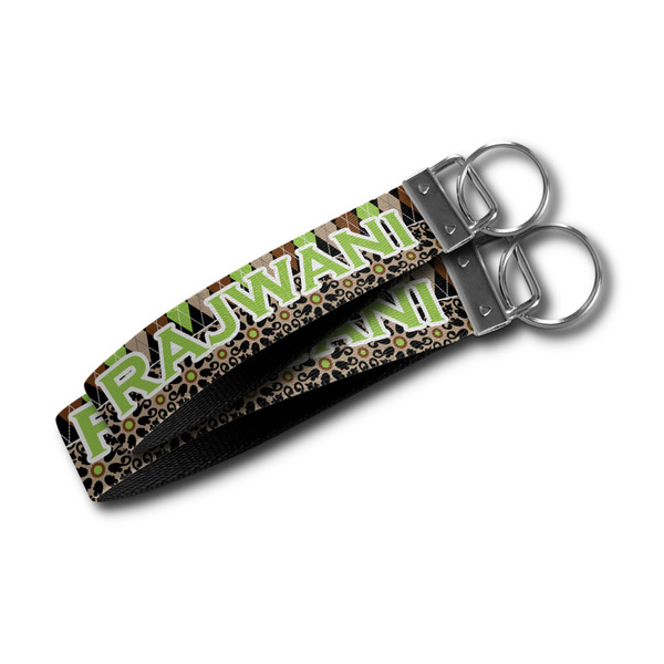 Argyle & Moroccan Mosaic Webbing Keychain FOBs - Size Comparison