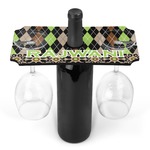 Argyle & Moroccan Mosaic Wine Bottle & Glass Holder (Personalized)