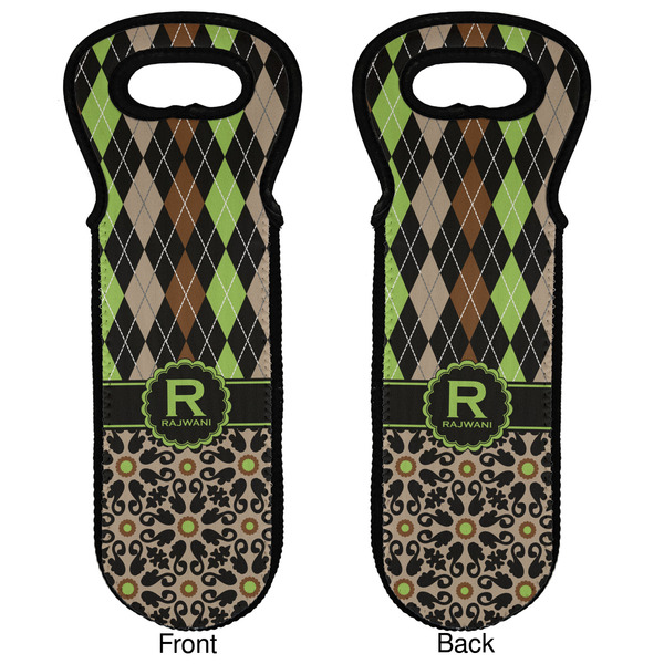 Argyle & Moroccan Mosaic Wine Tote Front & Back