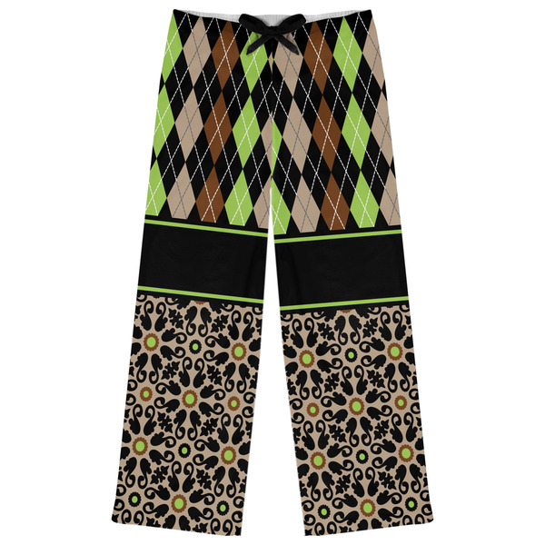 Custom Argyle & Moroccan Mosaic Womens Pajama Pants