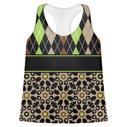 Argyle & Moroccan Mosaic Womens Racerback Tank Top - X Large