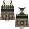 Argyle & Moroccan Mosaic Womens Racerback Tank Tops - Medium - Front and Back
