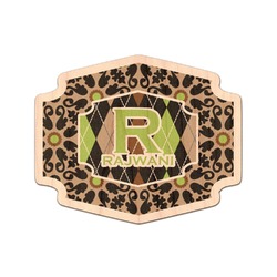 Argyle & Moroccan Mosaic Genuine Maple or Cherry Wood Sticker (Personalized)