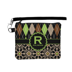 Argyle & Moroccan Mosaic Wristlet ID Case w/ Name and Initial