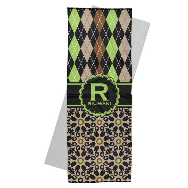 Custom Argyle & Moroccan Mosaic Yoga Mat Towel (Personalized)