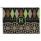 Argyle & Moroccan Mosaic Zipper Pouch - Large - 12.5"x8.5" (Personalized)