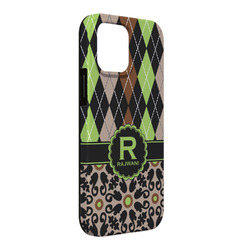 Argyle & Moroccan Mosaic iPhone Case - Rubber Lined - iPhone 13 Pro Max (Personalized)