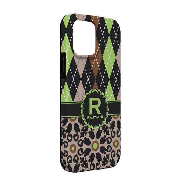 Custom Argyle & Moroccan Mosaic iPhone Case - Rubber Lined - iPhone 13 (Personalized)
