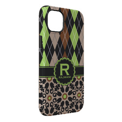 Argyle & Moroccan Mosaic iPhone Case - Rubber Lined - iPhone 14 Plus (Personalized)